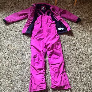 Lands Ends Ski Jacket & Bib Pants - Magenta
